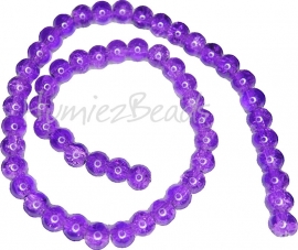 00011 Glasperlen crackle streng ±40cm Violett 8mm  1 Strang