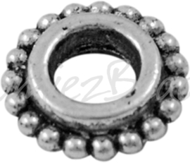 02432 Gesloten ring daisy Antiek zilver (Nikkelvrij) 8mmx2,5mm 12 stuks