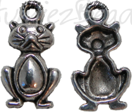 00420 Anhänger katze Antiksilber (Nickelfrei) 20mmx11mm 6 stück