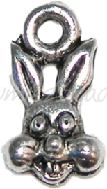 00200 Bedel konijnenhoofd Antiek zilver 7 stuks