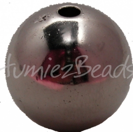 02231 Metall-look perle glatt Nickelfarbe 22mm;loch 4mm 6 stück