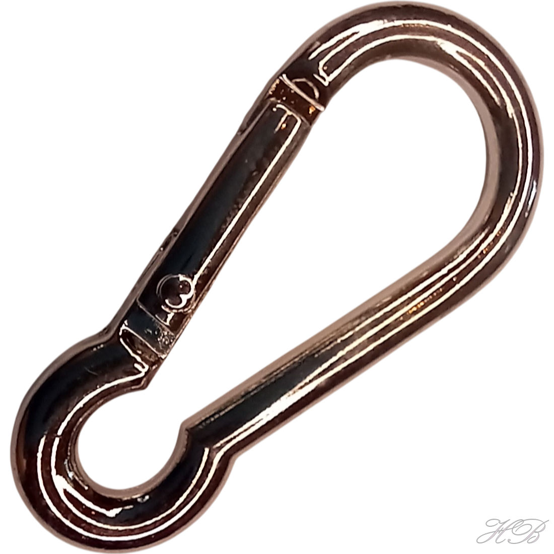 02682 Sleutelhanger Karabijn Metaalkleurig stainless steel  50mm 1 stuks