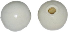 00602 Holz perlen gelakt Weiß 12mm ± 40 Stück