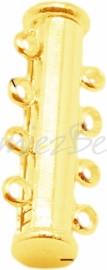 01661 Magnetische Schiebeverschluss 4-rings Goldfarbe 25mmx10mm 1 stück