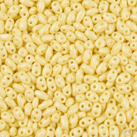 05583 Duo-bead Baking painted Champagne yellow   5~6x2,5~3,5x3mm; gat 0,7~0,9mm ±10 gram