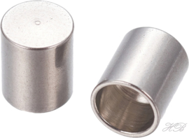 00740 Eindstopper (201 Stainless steel) Metaalkleurig 6x5mm; gat 4mm 6 stuks