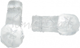 00074 Tschechische glasperle Transparent 15,5mmx7mm-5mm; loch 1mm von links nach rechts 6 stück
