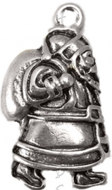 02040 Bedel kerstman Antiek zilver (Nikkelvrij) 25mmx15mm