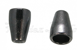 02306 Kralenkap cone glad Gunmetal (Nikkelvrij) 11mmx8mm; gat 6mmx3mm 6 stuks