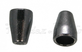02306 Käppchen cone glatt Schwarz Nickelfarbe (Nickelfrei) 11mmx8mm; loch 6mmx3mm 6 stück