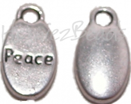 00446 Anhänger peace Antiksilber (Nickelfrei) 16mmx9mm 6 stück