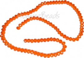 03980 Glaskraal imitatie swarovski faceted Abacus streng ±40cm Fire Opal 4mmx6mm  1 streng