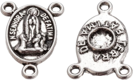 04452 Verdeler Fatima Antiek zilver (Nikkelvrij) 18mmx12mmx3mm; gat 1,5mm 5 stuks