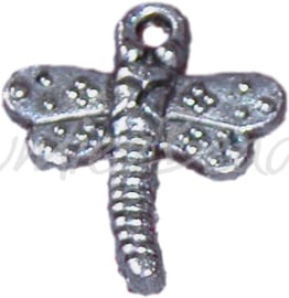 00216 Hanger Libelle Antiek zilver (Nikkelvrij) 18mmx15mm