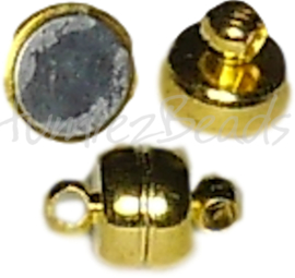 02164 Magnetische verschluss rondel Goldfarbe (Nickelfrei) 11mmx7mm 3 stück