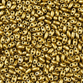 03634 Duo-bead Baking painted Gold   5~6x2,5~3,5x3mm; gat 0,7~0,9mm ±10 gram
