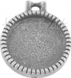 02014 Hanger cabochon setting Antiek zilver (Nikkelvrij) 15mmx12mm; Binnenzijde 10mm 1 stuks