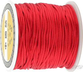 N-1020 Nylondraad (lijkt op satijnkoord) Rood 1mm ±14 meter