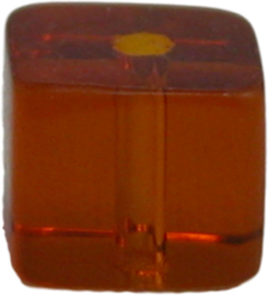 01365 Glaskraal vierkant Donker bruin 6mm 1 streng (±30cm)