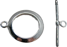 01876 Knebelverschluss ring glad Silberfarbe 20mmx16mm 3 stück