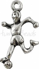 02262 Bedel voetbalspeler Antiek zilver (Nikkelvrij) 5 stuks