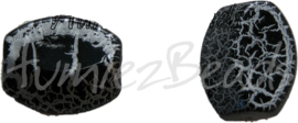 00275 Acrylperle oval Schwarz Nickelfarbe 20mmx24mmx10mm; loch 2mm 6 stück