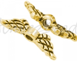 02659 Abstandhalter flügel Antikgold (Nickelfrei) 12mmx3mm; loch 1,5mm 11 stück