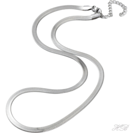 K-0025 Ketting (304 stainless steel) Herringbone Metaalkleurig 45~47cm 1 stuks