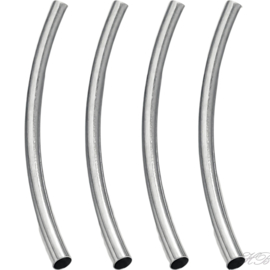 04332 Buiskraal  Metaalkleurig 304 Stainless steel  25x2mm; gat 1mm 6 stuks