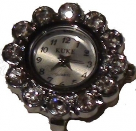 00649 Horloge bling Metaalkleurig/Chrystal  1 stuks