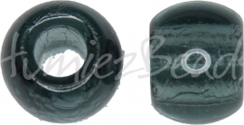 02694 Tschechische glasperle Graublau 9mmx11,5mm; loch 4mm 5 stück