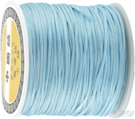 N-1018 Nylondraad (lijkt op satijnkoord) Light sky blue 1mm ±14 meter