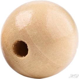 05599 Houten kraal Gezichtje Burlywood 17~18mm; gat 4mm 9 stuks