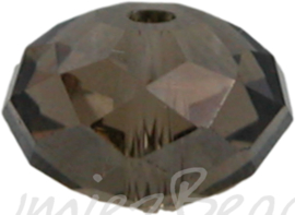 00646 Glaskraal Imitatie Swarovski 5040 briolette Morion 6mmx8mm 7 stuks