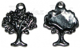 00730 Anhänger baum des lebens Schwarz nickelfarbe (Nickelfrei) 21mmx17mm