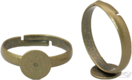 03791 Ring Plaksteen Antiek brons (nikkelvrij) 19mm; tray 8mm 1 stuks