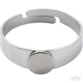 00823 Vingerring (304 stainless steel)  Metaalkleurig 17mm; tray 6mm 1 stuks