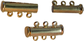 01402 Magnetische Schiebeverschluss 3-rings Goldfarbe 20mm
