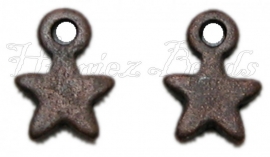 00330 Bedel ster Antiek koper (Nikkelvrij)  8mm 11 stuks