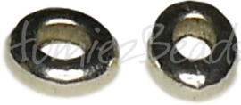 00756 Spacer ovaal donut Antiek zilver (Nikkel vrij) 3mmx7mmx8mm 12 stuks