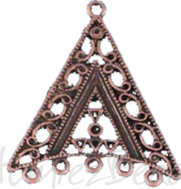 04323 Verdeler driehoek 1-5 gaats Antiek koper (Nikkelvrij) 2 stuks