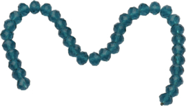 03433 Imitatie swarovski streng (±25cm) Groen-blauw 10mmx7mm 1 streng