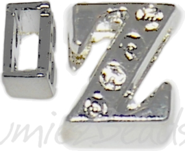 04261 Schuifkraal Letter Z Metaalkleurig (Nikkelvrij) 9mmx8mm; gat 6,5mmx3,5mm 1 stuks