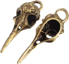 04432 Bedel Vogel schedel Antiek brons (Nikkelvrij) 41,5mmx14mmx11mm; Gat 5mmx4mm 1 stuks