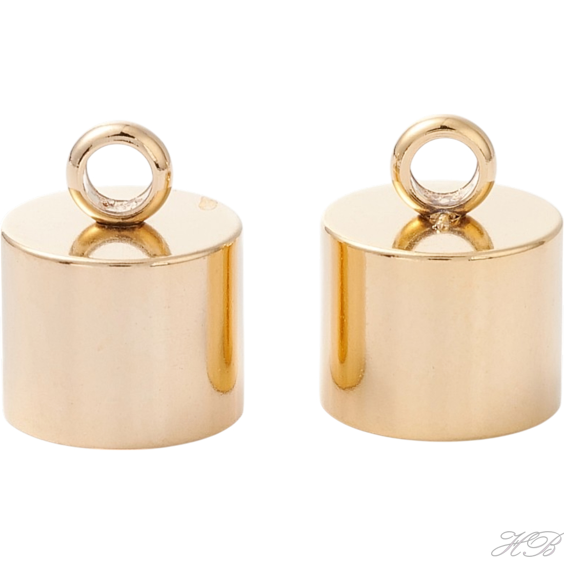 05647 Eindkap  Goudkleurig 201 stainless steel  10x9mm; gat 8mm; oogje 2,5mm 1 stuks