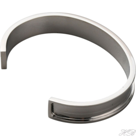 01381 Armband Bangle cuff Metaalkleurig (304 stainless steel)  doorsnee 70mm; inner 8mm ±1 stuks