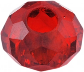 01190 Glasperle imitation swarovski Rot 14mmx8mm; loch 5mm 3 stück