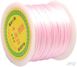 N-1507 Nylondraad (lijkt op satijnkoord) Pearl pink 1,5mm ±14 meter