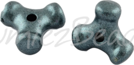 02177 Acryl perle Triangel Blau 9mmx4,5mm; loch 1,5mm 10 gram