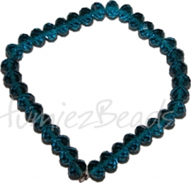 03596 Imitation swarovski strang (±25cm) Blau 12mmx8mm 1 strang